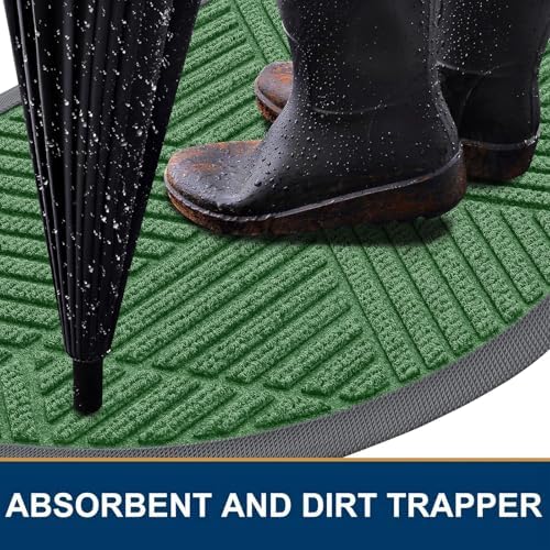 Smiry Half Circle Front Door Mat Outside Entrance, Rubber Doormat - Image 3