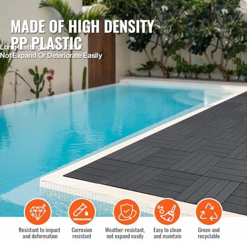 VEVOR 36 sq. ft Plastic Interlocking Deck Tiles, 36 Pack, Patio Floor Decking - Image 6