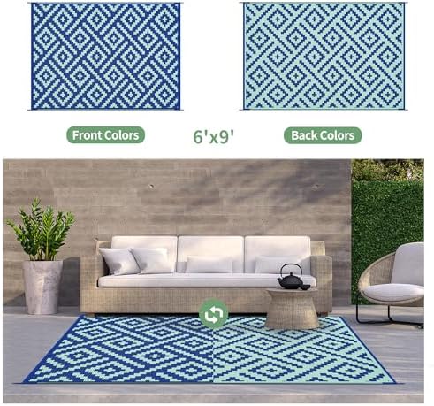 GENIMO Outdoor Rug, Waterproof Plastic Rugs - Image 4