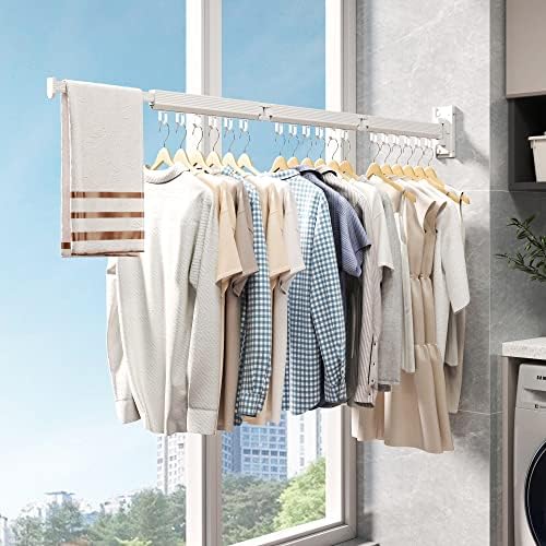 Wall Mounted Foldable Clothes Drying Rack, Heavy Duty 3-Fold Laundry Airer - Image 6