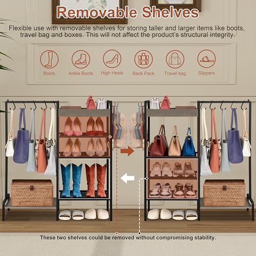 Shoe Rack for Entryway, 2-in-1 Shoe and Purse Rack - Image 5