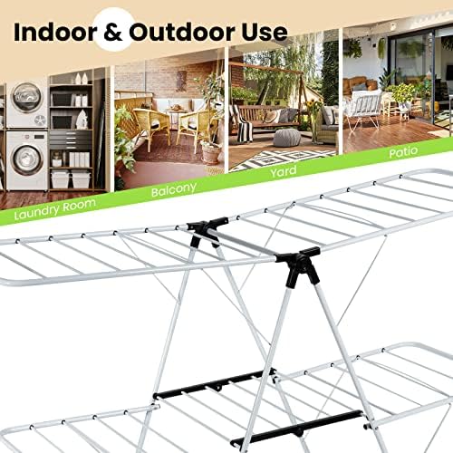 COSTWAY Clothes Drying Rack, Foldable 2 Tier Clothing Laundry Rack - Image 6