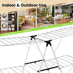 COSTWAY Clothes Drying Rack, Foldable 2 Tier Clothing Laundry Rack - Image 6