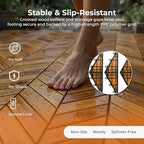 Majestick Goods 8-Pack Herringbone Acacia Wood Interlocking Deck Tiles - Image 5