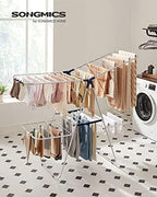 SONGMICS Clothes Drying Rack, Foldable 2-Level Stee Laundry Drying Rack - Image 3