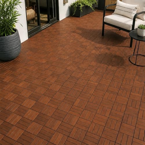 Acacia Deck Tiles Interlocking Outdoor Flooring by 3rdStreetInn