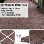Stone Texture 12 Inch Interlocking Deck Tiles, Waterproof Outdoor and Indoor - Image 4