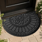 Mibao Half Round Door Mat, Non-Slip Welcome Entrance Way Durable Rubber by Mibao
