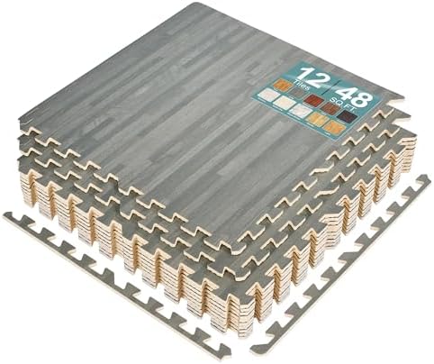 Sorbus Interlocking Wood Grain Foam Floor Tiles by Sorbus