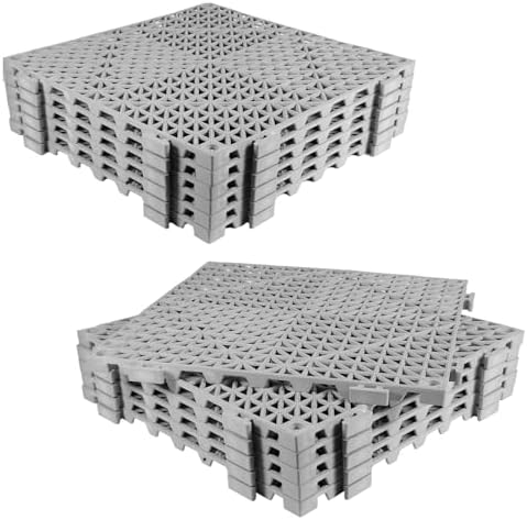 12PCS Drainage Interlocking Floor Tiles 11.8" x 11.8", Modular Interlocking by Unknown