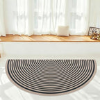 Easy Jute Rainbow Rug 2.6x5Ft Half Circle Doormat Neutral Faux Jute Carpet - Image 3