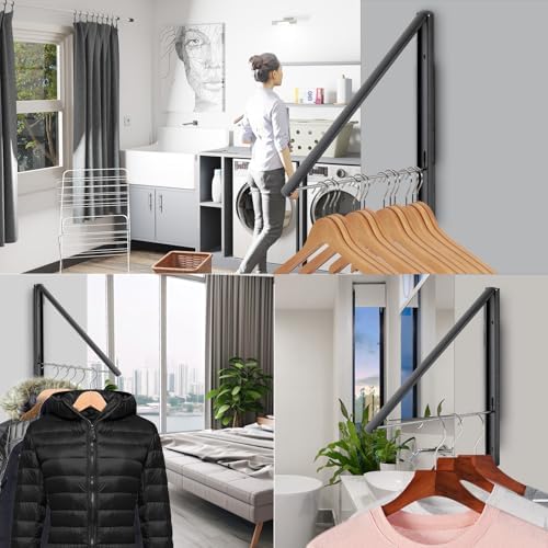 Foldable Clothes Drying Rack, Wall Mounted - Image 4