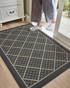 DEXI Front Door Mat Indoor Entryway 36x60 Inside Entrance Doormat Dark Grey - Image 2