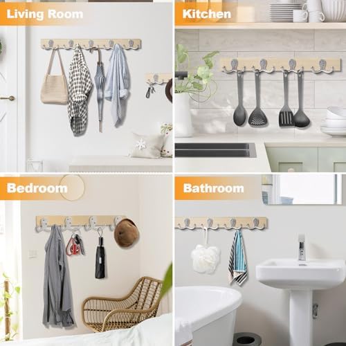 20 Pack Coat Hooks Wall Hooks for Hanging, Heavy Duty Double Prong Metal Hook - Image 2