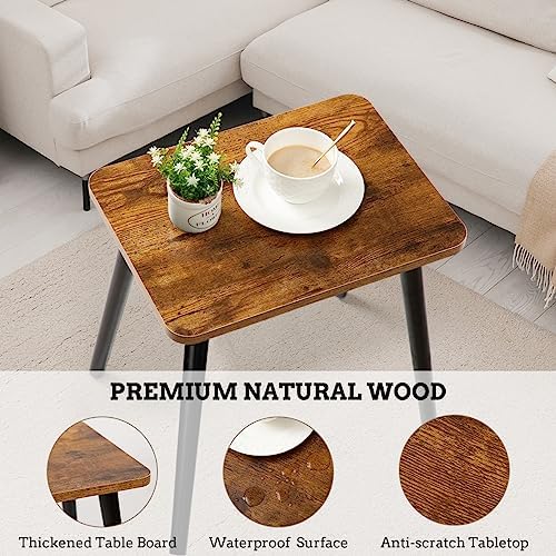 FORAOFUR Side Table, Rectangular Wooden Small End Table, Small Accent Table - Image 4