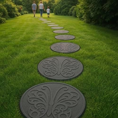TierraVerde 4-Pack 18”x18” Butterfly Rubber Stepping Stones - Image 6
