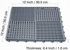 18 Pack Modular Interlocking Tiles Double Non-Slip 12"x12" Dark Gray - Image 3