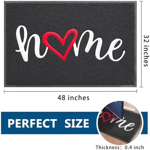 EARTHALL Door Mat Outside Inside Home Doormat, Durable Floor Mat Non Slip Mat - Image 2