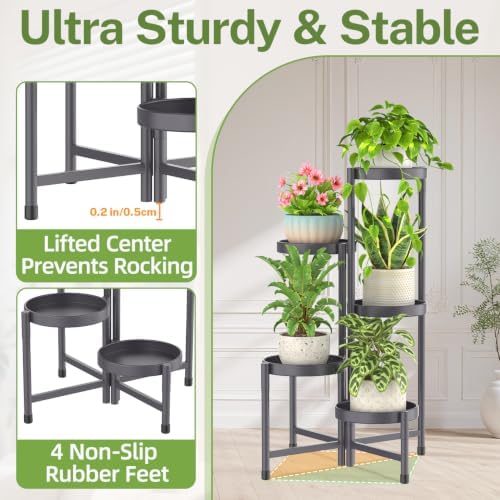 iDavosic.ly Plant Stand Indoor Outdoor, 5 Tier Metal Corner Shelf - Image 4