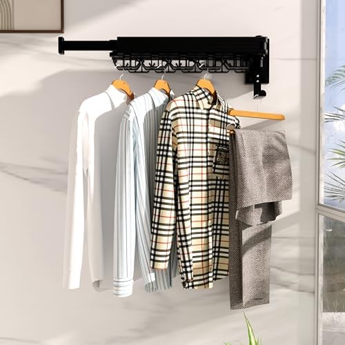 Kelisiting Clothes Drying Rack, Wall Mounted Laundry Drying Rack, Upgrade - Image 3