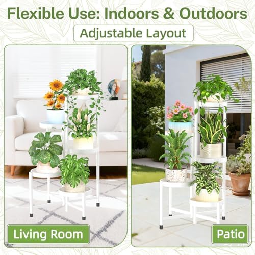 iDavosic.ly Plant Stand Indoor Outdoor, 5 Tier Metal Corner Shelf - Image 6
