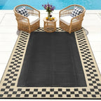 Outdoor Rug 8x10 Waterproof Patio Rugs Modern Checkered Reversible Mat - Image 3