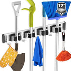 reliahom Broom Holder Wall Mount Mop Hanger Tools organizer 4Racks 5Hooks by reliahom