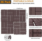 Goovilla Plastic Interlocking Deck Tiles, 36 Pack 12"x12", Dark Brown - Image 3