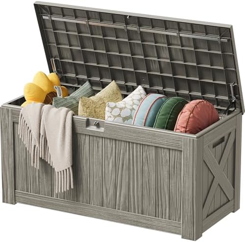 Devoko 125 Gallon Outdoor Storage Box, Waterproof Resin Deck Box by DEVOKO
