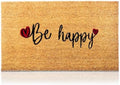 Coir Welcome Mat, Be Happy, 17 x 29 in by AmaruDoorMats