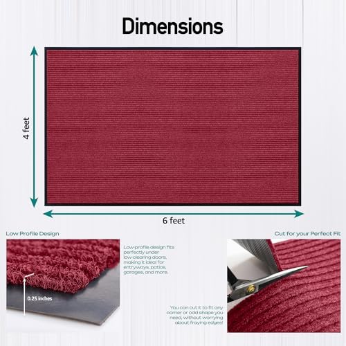 LuxUrux Striped Red Door Mat - Image 2