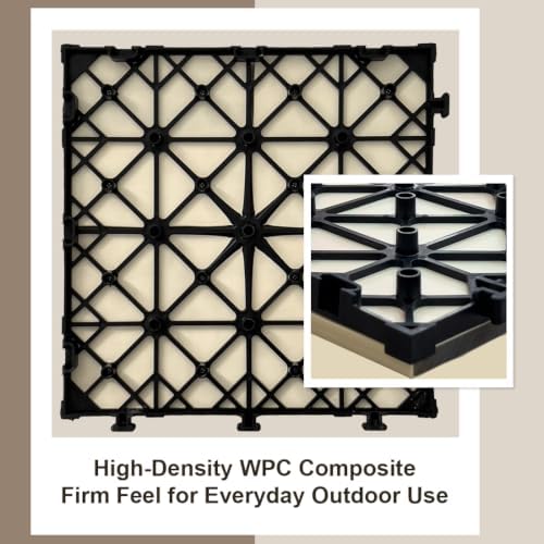 JJWOOD Stone-Look Interlocking Deck Tiles, Matte Rock Texture Outdoor Floor - Image 5