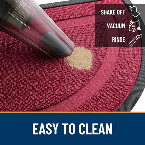 OLANLY Half Circle Front Door Mat Outside 29.5x17 All-Season Rubber Doormat - Image 6
