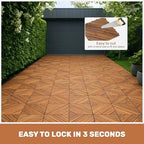 Acacia Wood Interlocking Deck Tiles 27 Pcs, Waterproof and Easy Installation - Image 5