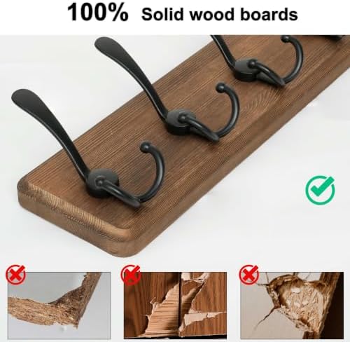 WEBI Coat Rack Wall Mount, 38 9/16" Long, 10 Tri Hooks - Image 6