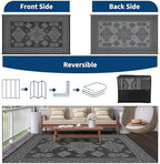 9x12 Outdoor Rug Waterproof Foldable Plastic Straw Carpet - Image 4