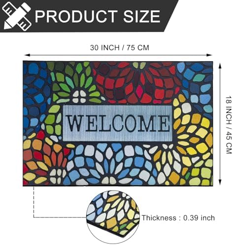 CHICHIC Colorful Welcome Mat, 18x 30 Inch Front Doormat - Image 3