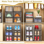 12 Pack Shoe Organizer, Stackable Shoe Storage Boxes - Image 6
