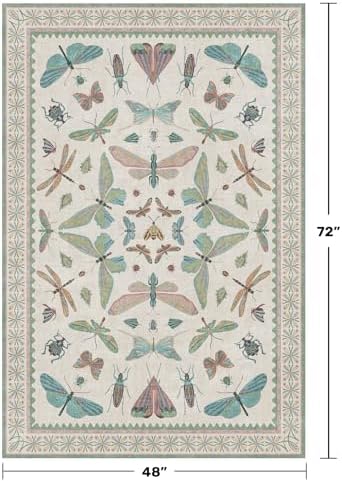 Light Blue and Pink Rug 4x6 Rugs - Image 2