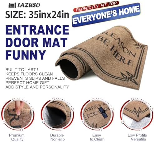 Indoor Outdoor Mat Front Door Welcome Mats Durable Funny There is No Reason - Image 7