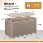 Devoko 100 Gallon Resin Waterproof Outdoor Storage Box - Image 6
