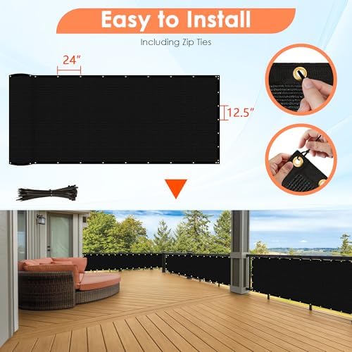 iCover 6x25ft Privacy Screen Fence, Outdoor Fencing Panels, Garden Windscreen - Image 5