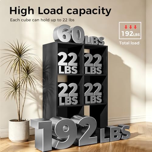LUCKLIFE 6-Cube Storage Organizer, Modular Bookcase Shelf - Image 4