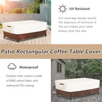 Outdoor Patio Coffee Table Cover, Waterproof Rectangular Patio Side Table Cover - Image 5