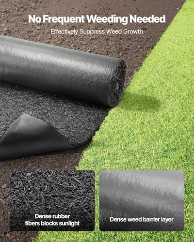 VEVOR Rubber Mulch Mat Roll, 2 Rolls 96 x 22 in Recycled Rubber Mulch Mat - Image 3