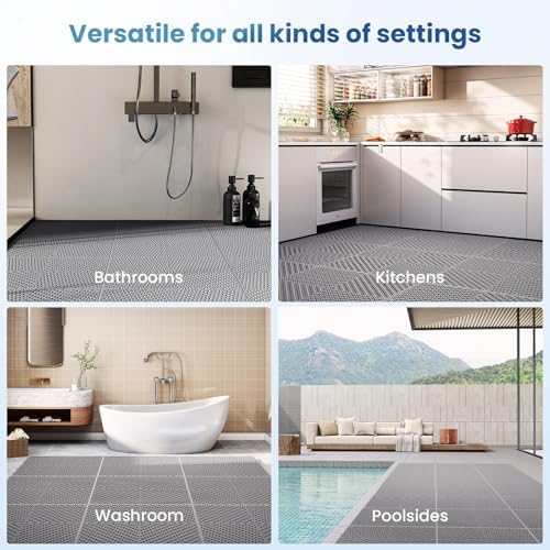 Jocoevol 36-Pcs Interlocking Tile, Indoor/Outdoor Drainage Interlocking Floor - Image 6