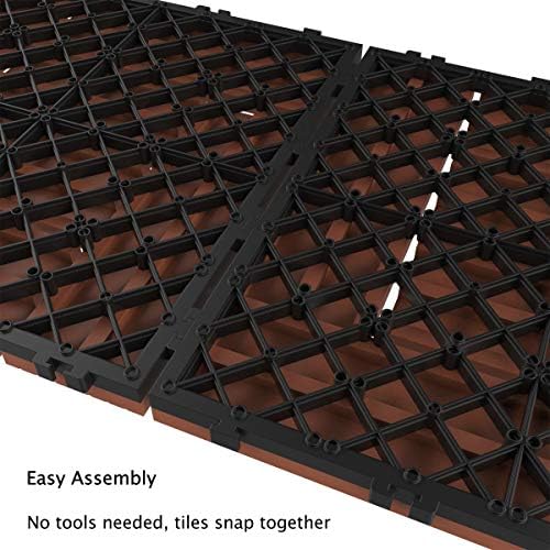 Pure Garden 50-LG1190 Patio and Deck Tiles – Interlocking Criss-Cross Pattern - Image 4