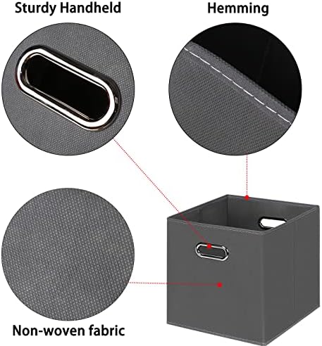 Black Foldable Storage Cubes Bins, Fabric Storage Box Cubes Organizer Baskets - Image 7