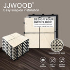 JJWOOD Stone-Look Interlocking Deck Tiles, Matte Rock Texture Outdoor Floor - Image 2