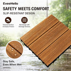 36 PCS Hardwood Interlocking Patio Deck Tiles, Porch & Poolside - Image 7